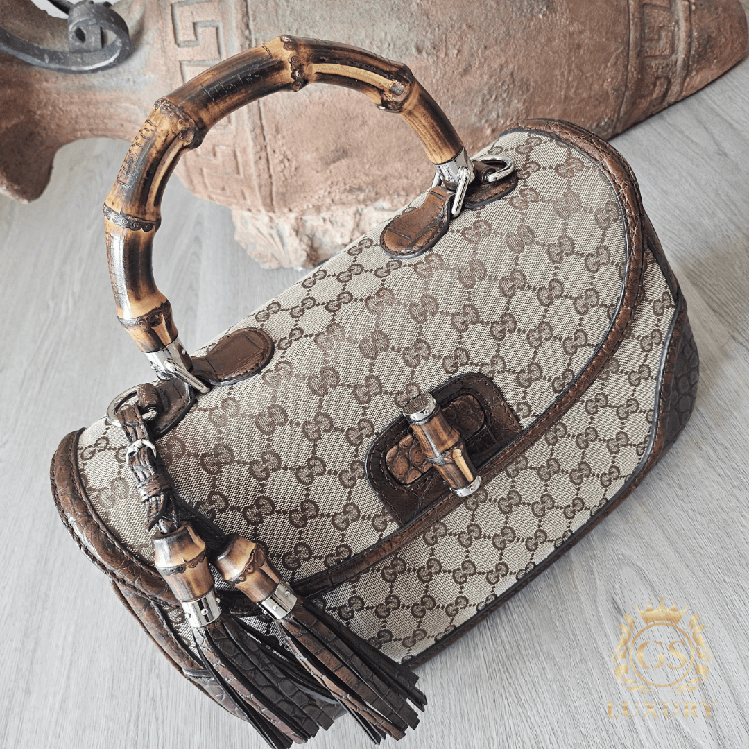 GUCCI Bamboo Bag Croco
